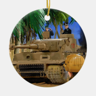 JOLLY ROGER TIGER TANK. CERAMIC TREE DECORATION
