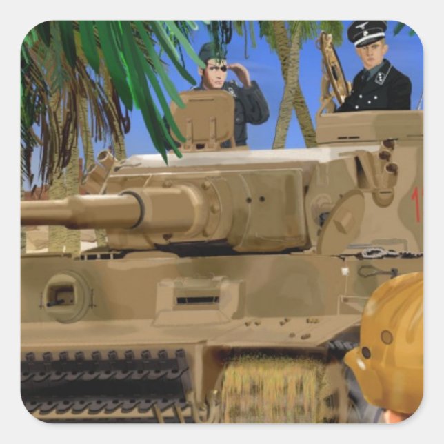 JOLLY ROGER TIGER TANK. SQUARE STICKER (Front)