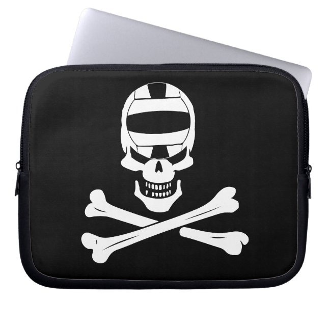 Jolly Roger Water Polo Pirate Flag Laptop Case (Front)