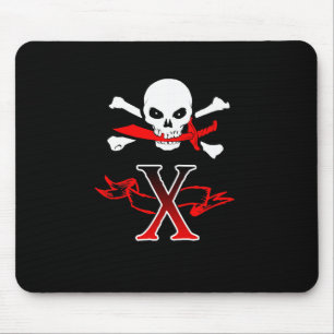 Jolly Roger X Monogram Initial Mouse Pad