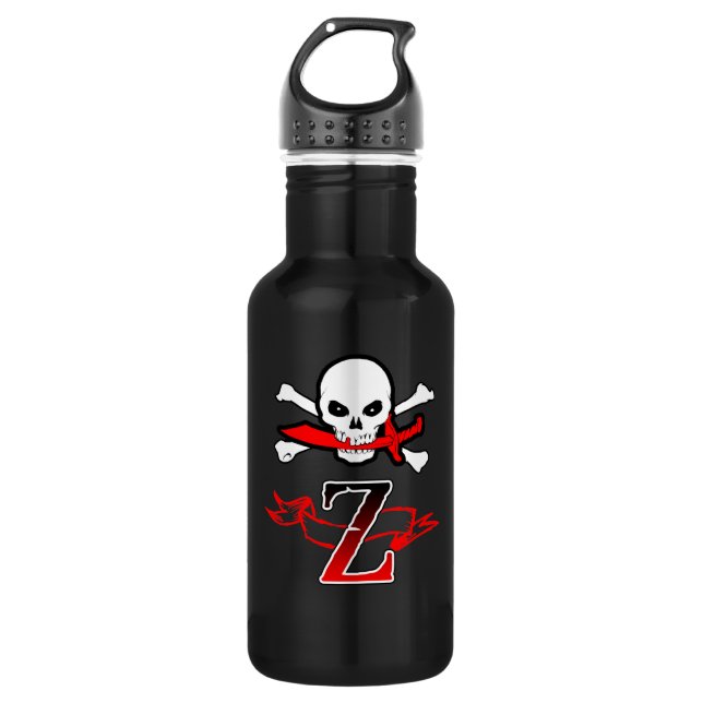 Jolly Roger Z Monogram Initial 532 Ml Water Bottle (Front)