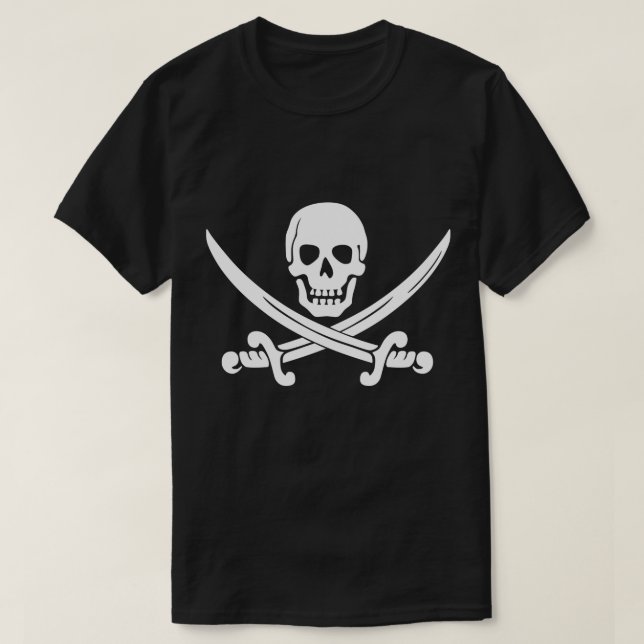 Jolly Rogers Pirate Mens Black T-shirt (Design Front)