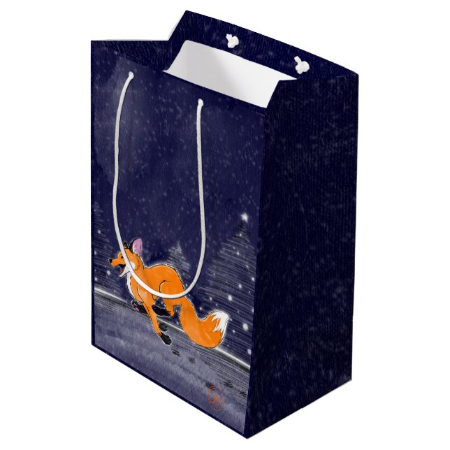 Jolly Running Fox Gift Bag (Back Angled)