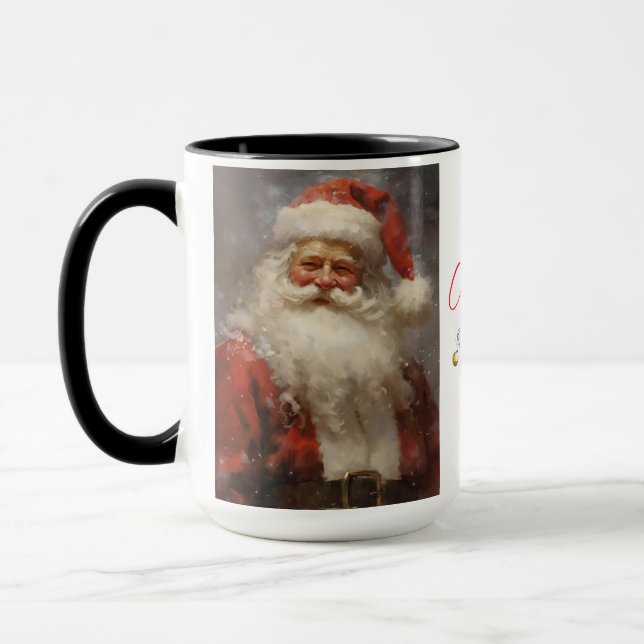 Jolly Saint Nicholas Santa Christmas Coffee Mug (Left)
