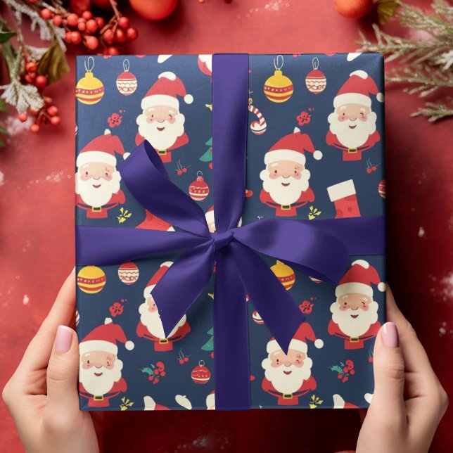  Jolly Santa and Ornaments Christmas  Wrapping Paper Sheet (Creator Uploaded)