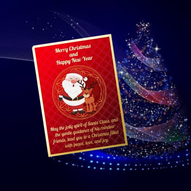 Jolly Santa and Reindeer Christmas Foil Card (Creator Uploaded)