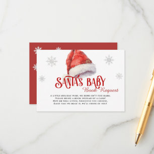 Jolly Santa Book Request Baby Shower Enclosure Card