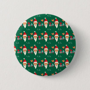 Jolly Santa Christmas Design 6 Cm Round Badge