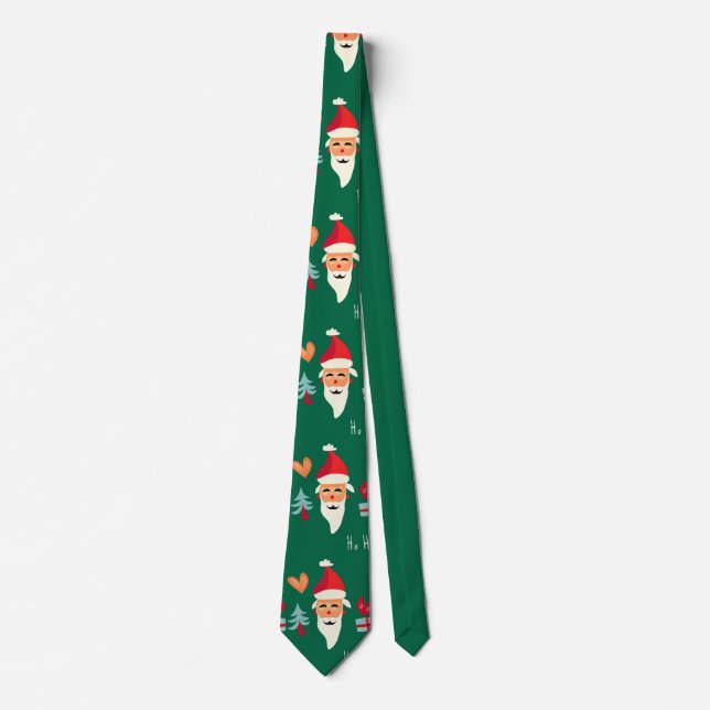 Jolly Santa Christmas Design Tie (Front)