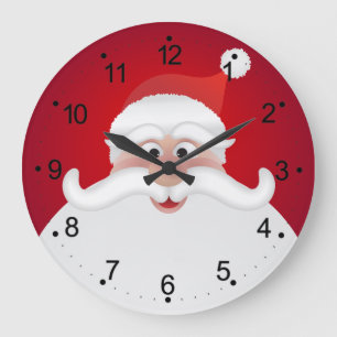 Jolly Santa Christmas Round (Large) Wall Clock
