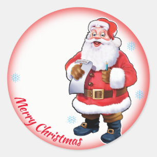 Jolly Santa Christmas sheet of stickers
