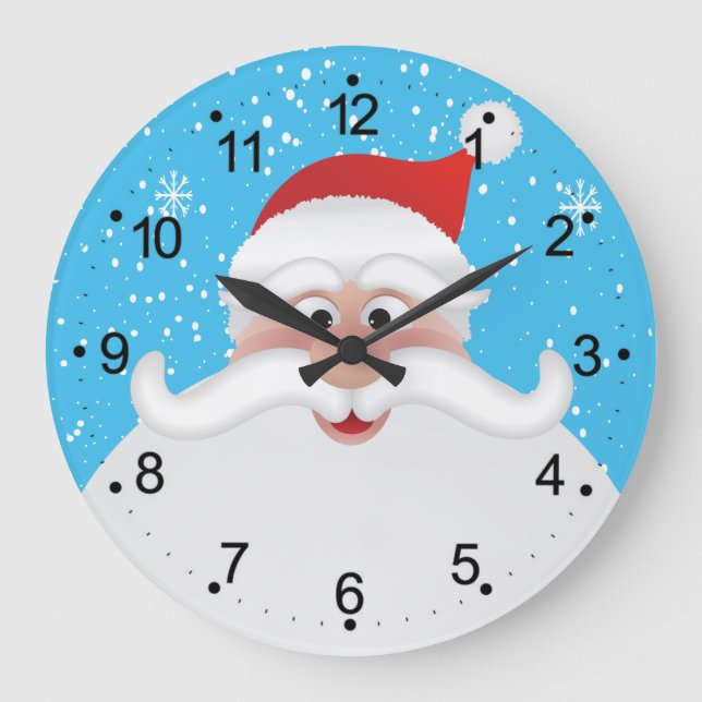 Jolly Santa Christmas Wall Clock (Front)