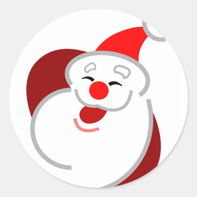 Jolly Santa Classic Round Sticker (Front)