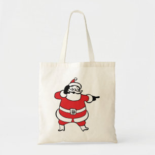 Jolly Santa Claus Calling Reindeer on Christmas Tote Bag