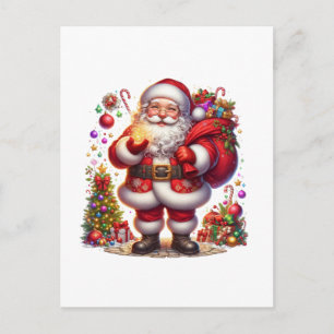 Jolly Santa Claus Christmas Holiday Postcard