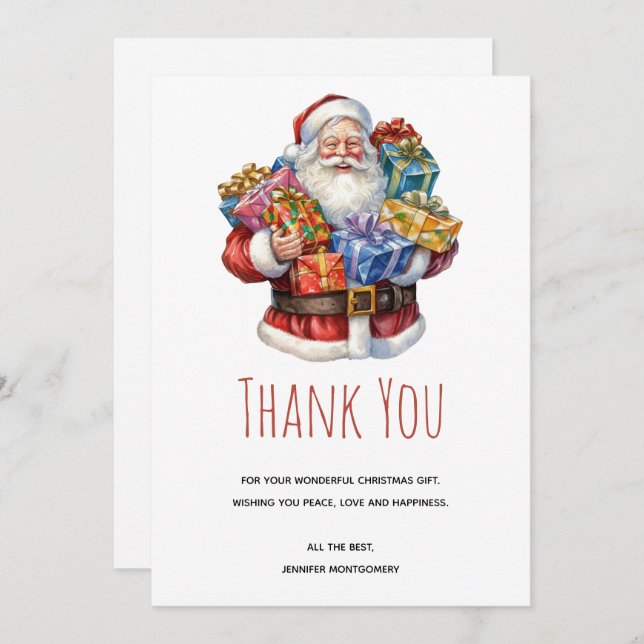 Jolly Santa Claus Class Christmas Thank You (Front/Back)