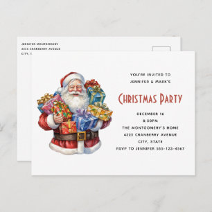Jolly Santa Claus Classic Christmas Invitation Postcard