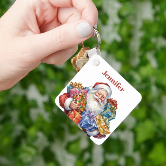 Jolly Santa Claus Classic Christmas Key Ring (Hand)