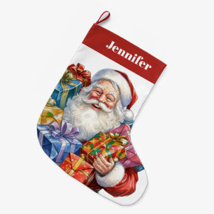 Jolly Santa Claus Classic Christmas Large Christmas Stocking