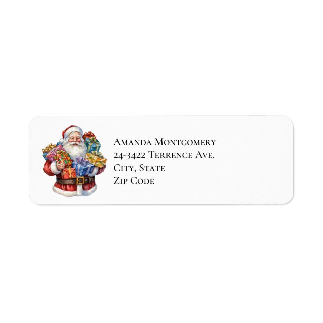 Jolly Santa Claus Classic Christmas Return Address Label (Front)