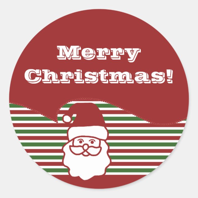 Jolly Santa Claus Customisable Stickers (Front)