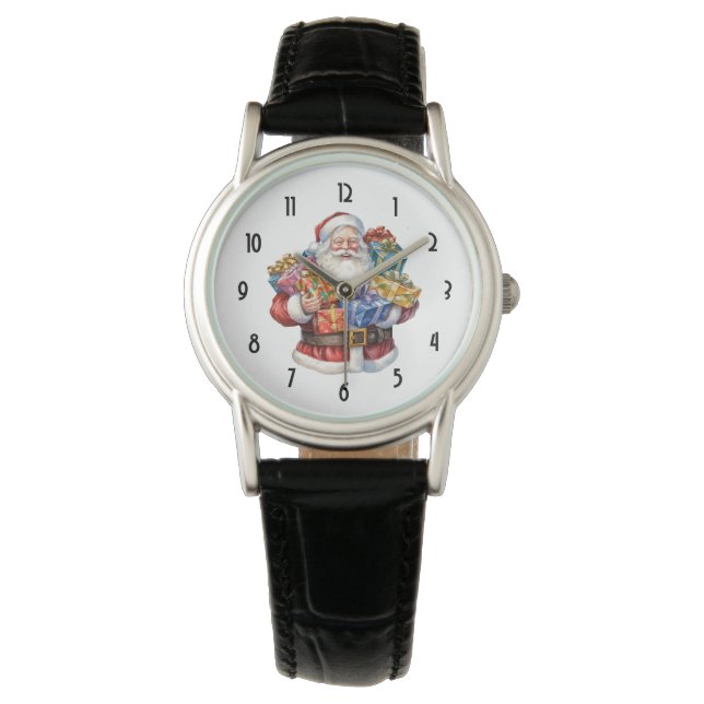 Jolly Santa Claus In His Traditional Red Suit Watch (Front)
