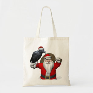 Jolly Santa Claus Loves Black Ravens Tote Bag