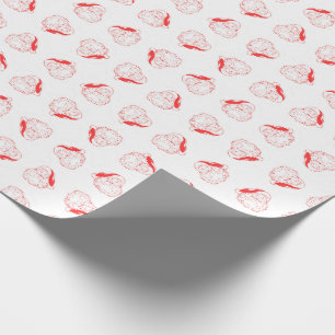 Jolly Santa Claus Red and White Christmas Wrapping Paper
