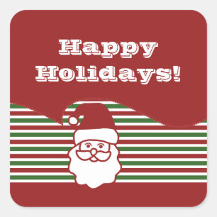 Jolly Santa Claus Square Stickers