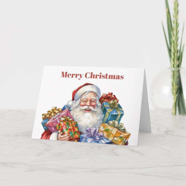 Jolly Santa Claus Traditional Christmas Card (Front)