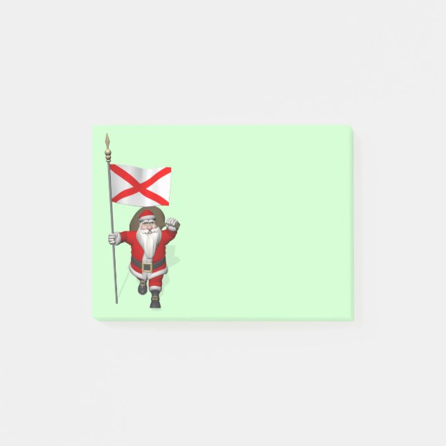Jolly Santa Claus Visiting Alabama Post-it Notes (Front)