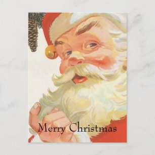 Jolly Santa Claus with a Secret, Vintage Christmas Holiday Postcard