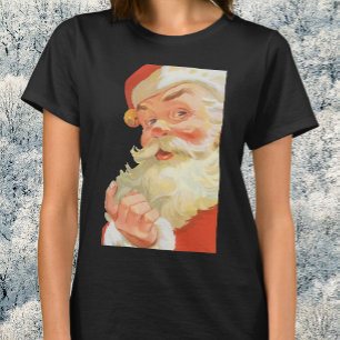 Jolly Santa Claus with a Secret, Vintage Christmas T-Shirt