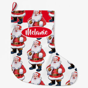 Jolly Santa custom girls Christmas stocking