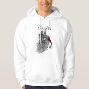 Jolly Santa Delight - Festive White Hoodie for Boy