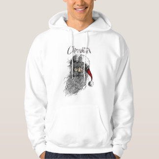 Jolly Santa Delight - Festive White Hoodie for Boy