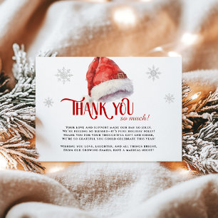 Jolly Santa Diaper Raffle Baby Shower  Thank You Card