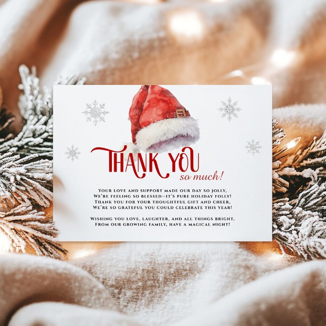 Jolly Santa Diaper Raffle Baby Shower  Thank You Card (Creator Uploaded)