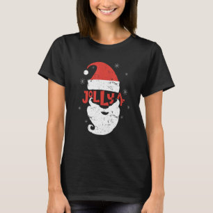 Jolly Santa Hat Beard Af Snowflakes Merry Christma T-Shirt