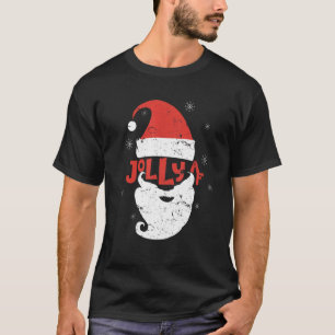 Jolly Santa Hat Beard Af Snowflakes Merry Christma T-Shirt