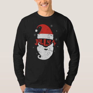 Jolly Santa Hat Beard Af Snowflakes Merry Christma T-Shirt