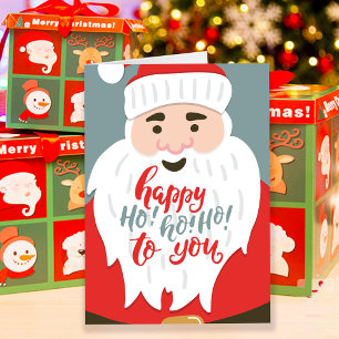 Jolly Santa Ho Ho Ho Xmas Greeting Card