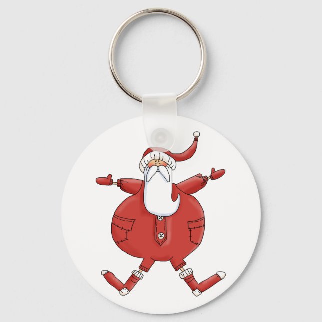 Jolly Santa T-shirts and Gifts Key Ring (Front)