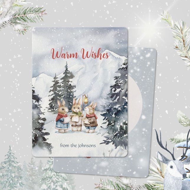 Jolly Singing Rabbits Cute Christmas Holiday Card (Jolly Singing Rabbits Cute Christmas Holiday Card ©Susanne Sachers - Sunny Mind 🌞)