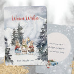 Jolly Singing Rabbits Holiday Card<br><div class="desc">Send a smile this season with this charming Christmas card featuring a pair of jolly singing rabbits in a winter wonderland. This whimsical design is perfect for families, animal lovers, or anyone who loves a touch of cosy holiday cheer. Easily customise the name, message, fonts, and colours to create a...</div>
