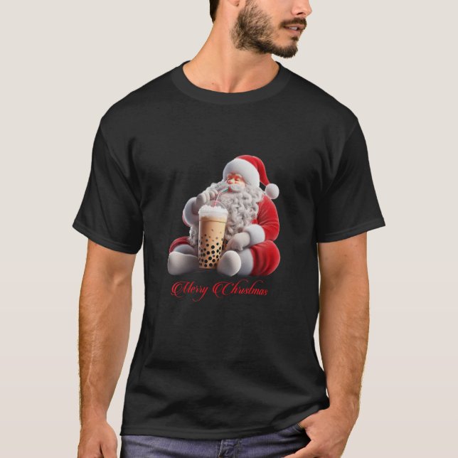 Jolly Sips Santa s Bubble Tea Brew T-Shirt (Front)