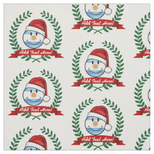 Jolly Smiling Argentina Flag Holiday Fabric