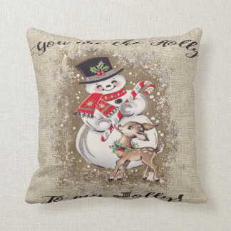 Jolly Snowman and Reindeer! So cute... Cushion