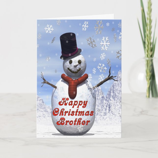 Jolly snowman  Christmas card for brother (Front)