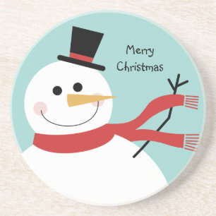 Jolly Snowman Christmas Coaster